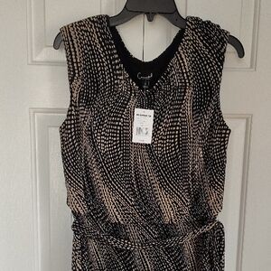 NWT Women's Dress Black & Taupe/Pale Gold